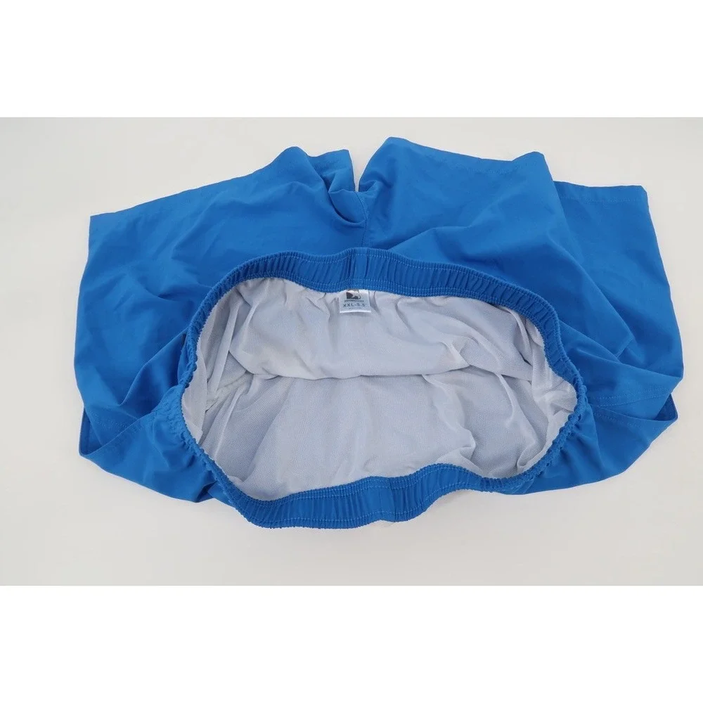 Bear Bottom Swim Trunks Mens XXL Blue Solid Stretch Drawstring Lined 5.5
